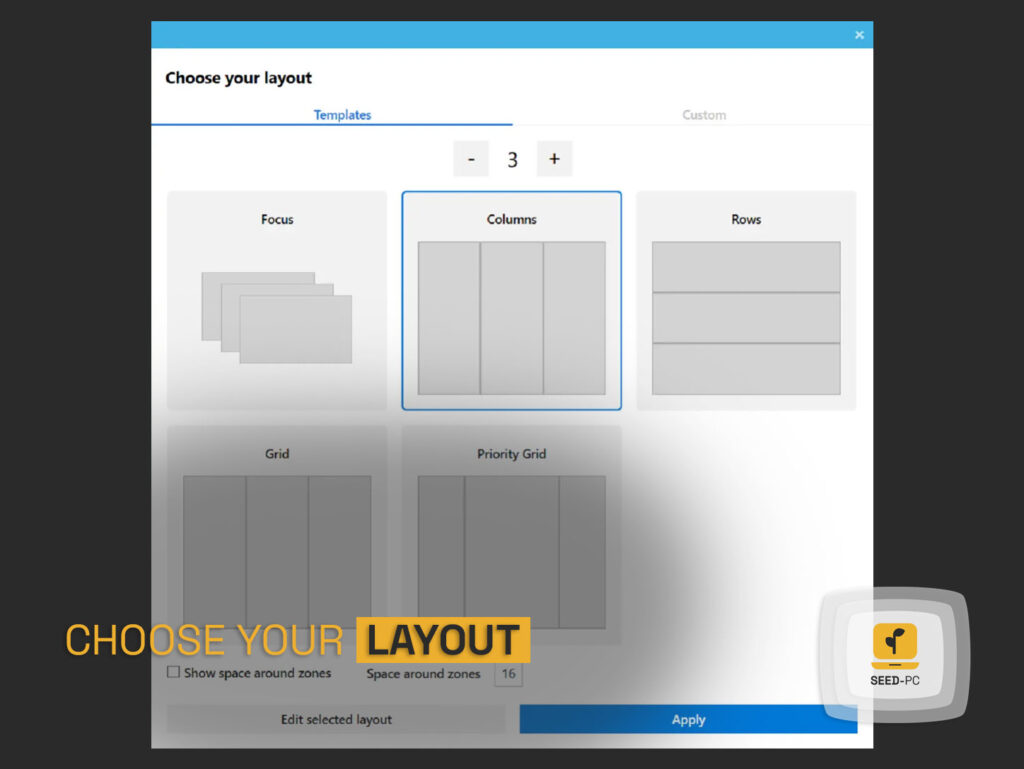 choose your layout seedpc