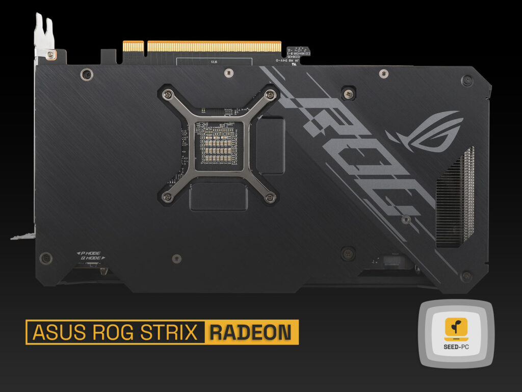 asus rog strix radeon logo on plate seedpc