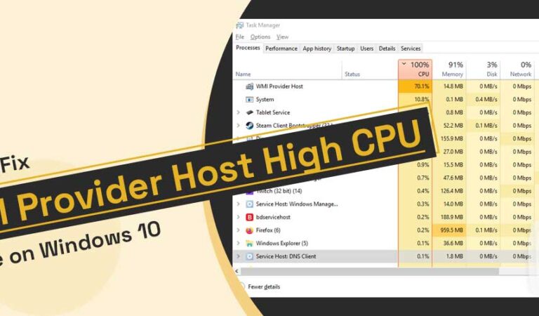 How to Fix WMI Provider Host High CPU Usage on Windows 10