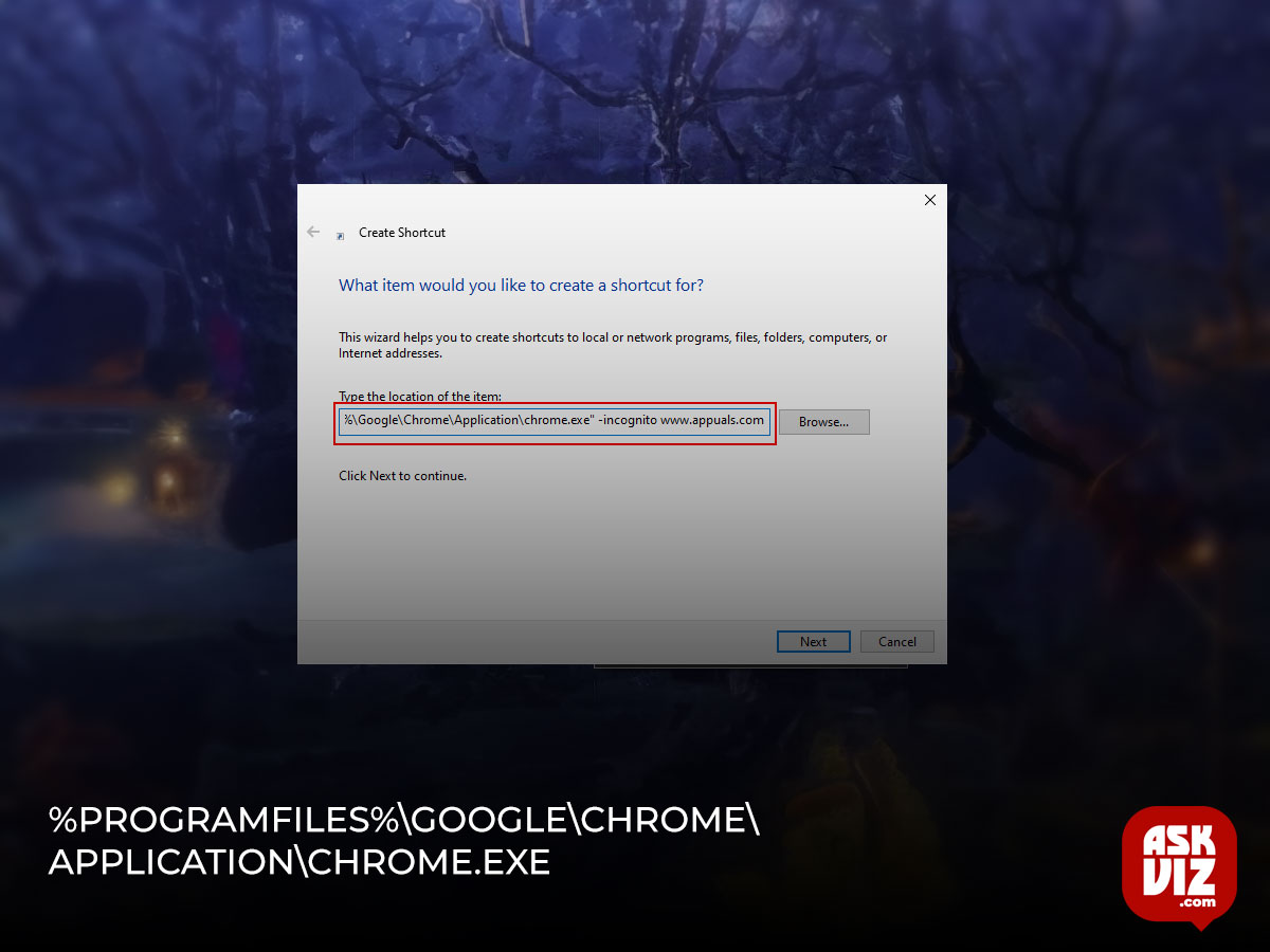 Additionally, this shortcut allows you to select a specific page that will load every time you launch incognito mode askviz