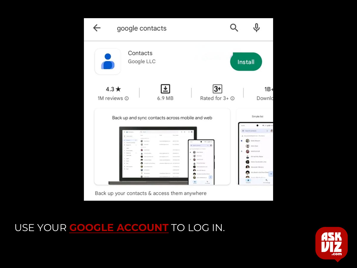 Use your Google account to log in askviz