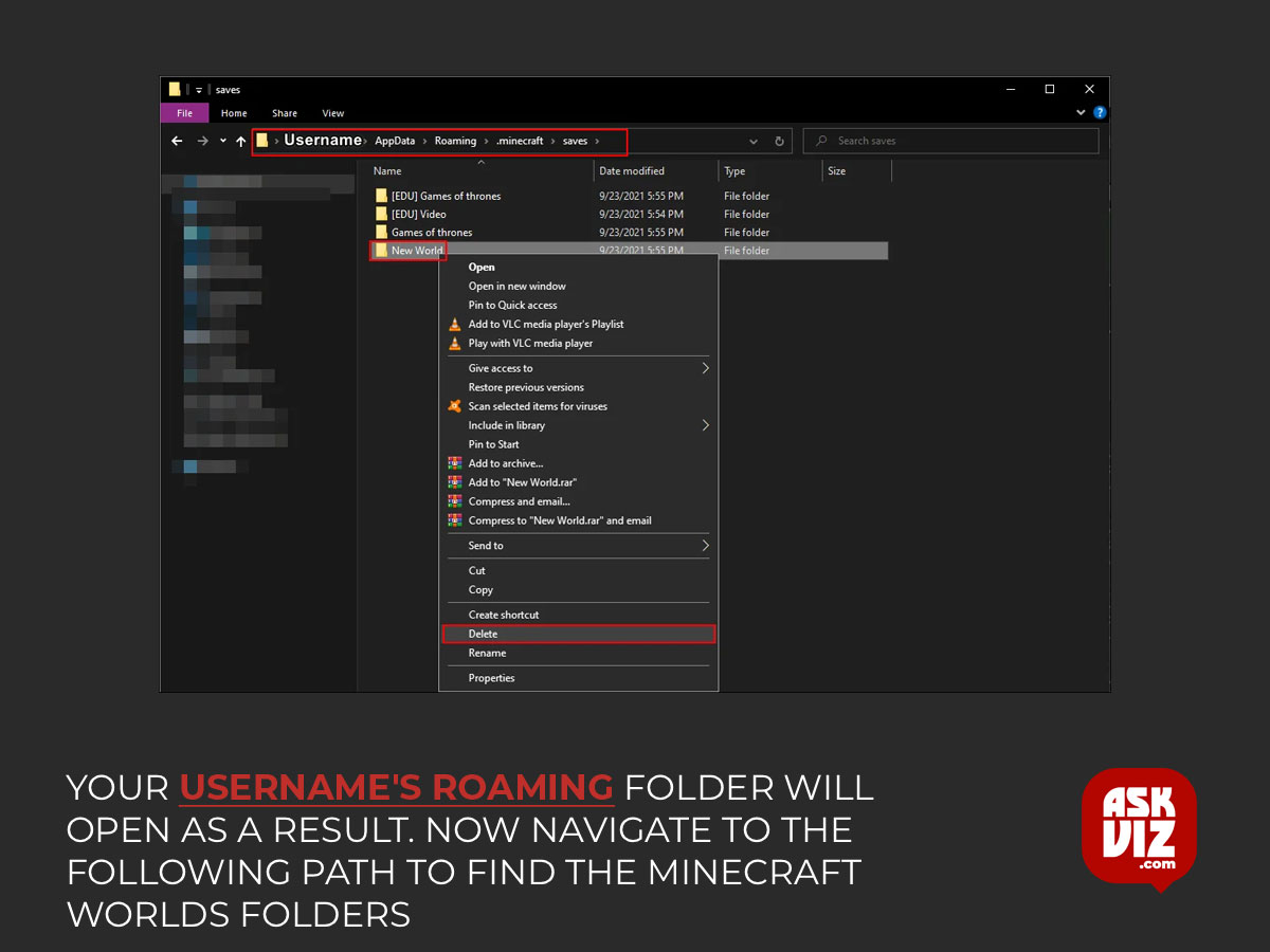 Your username's roaming folder will open as a result. Now navigate to the following path to find the Minecraft Worlds folders askviz