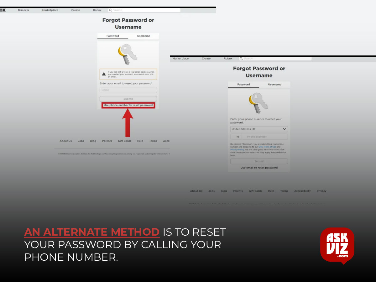 An alternate method is to reset your password by calling your phone number askviz