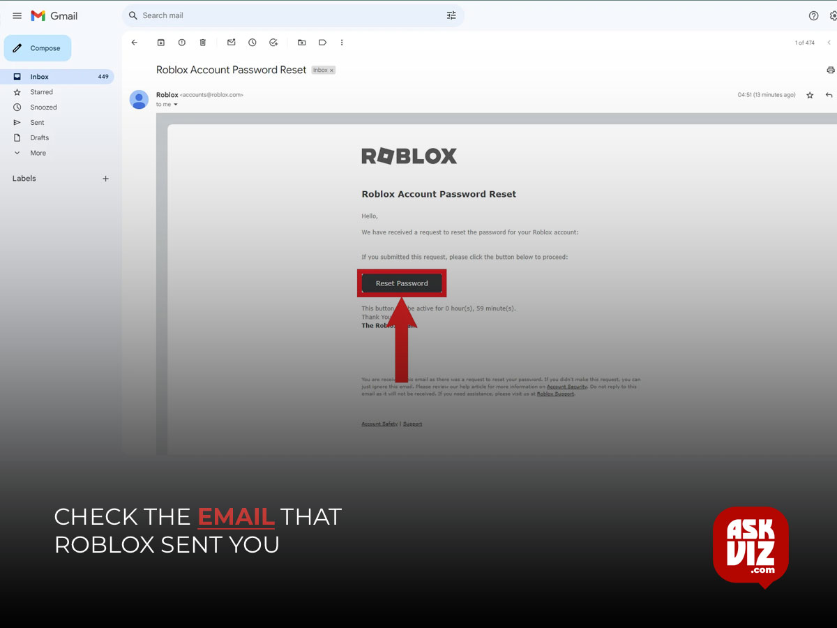 Check the email that Roblox sent you askviz