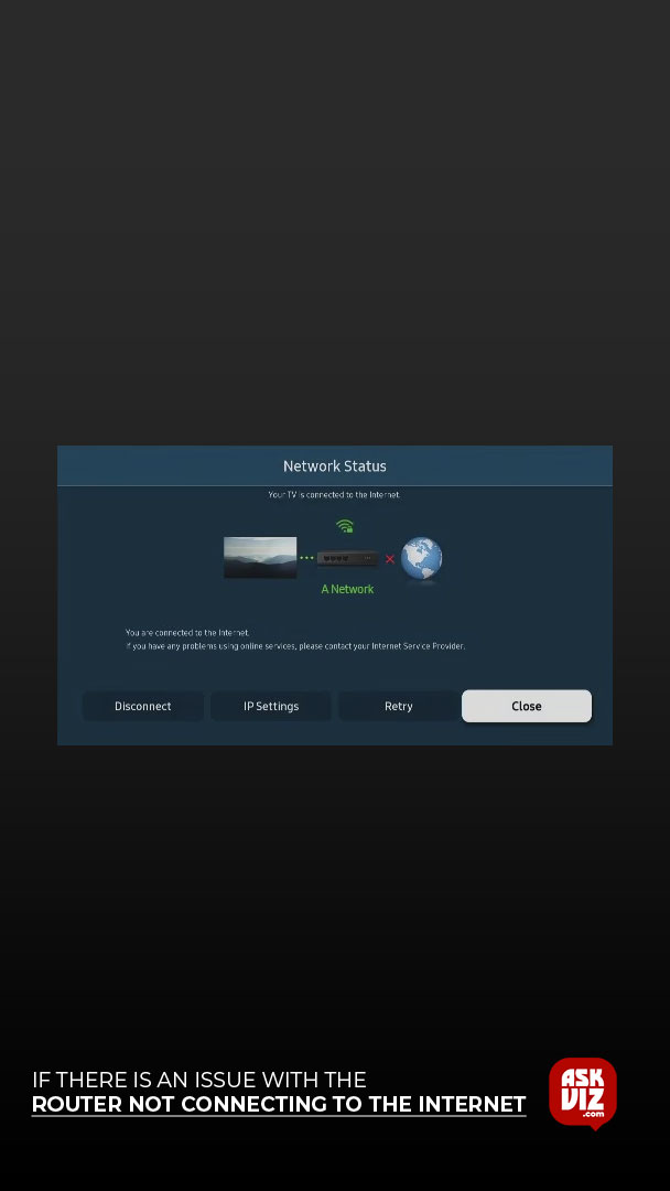 If there is an issue with the router not connecting to the Internet askviz